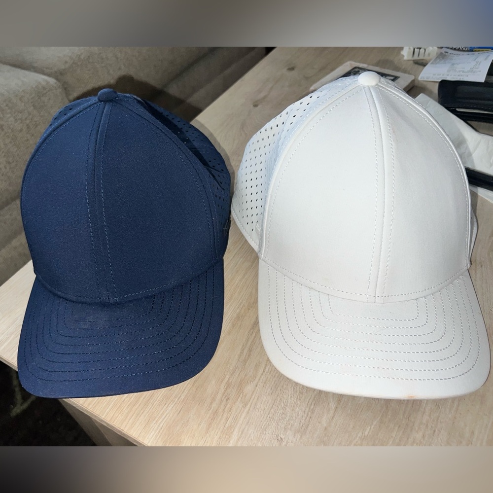 A-Game Melin Blue and White Baseball Cap Duo. Good condition. Adjustable Strap